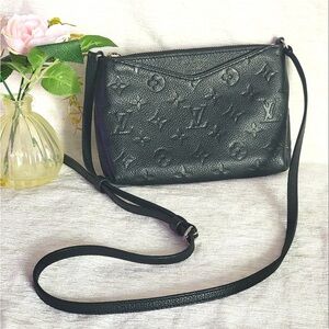 Louis Vuitton Pallas Black Monogram Leather Crossbody Bag